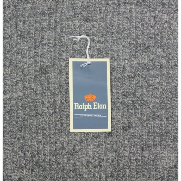 New Vintage RALPH ETON Gray Ribbed Full Zip Men's Cardigan Sweater sz L NWT /455 - Picture 5 of 6